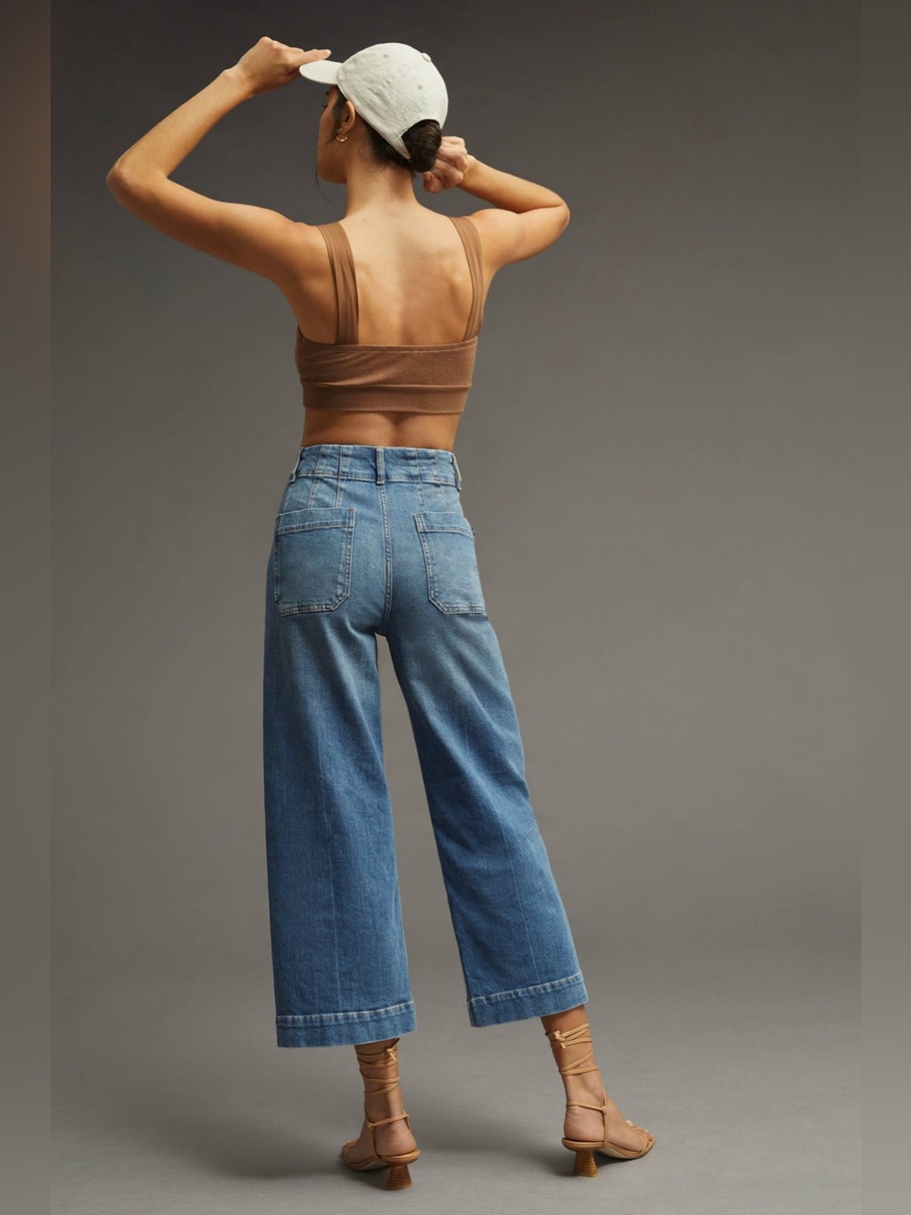 Pilcro Anthropologie Skipper Cropped Wide Leg Jeans 27 Petite High Rise Denim